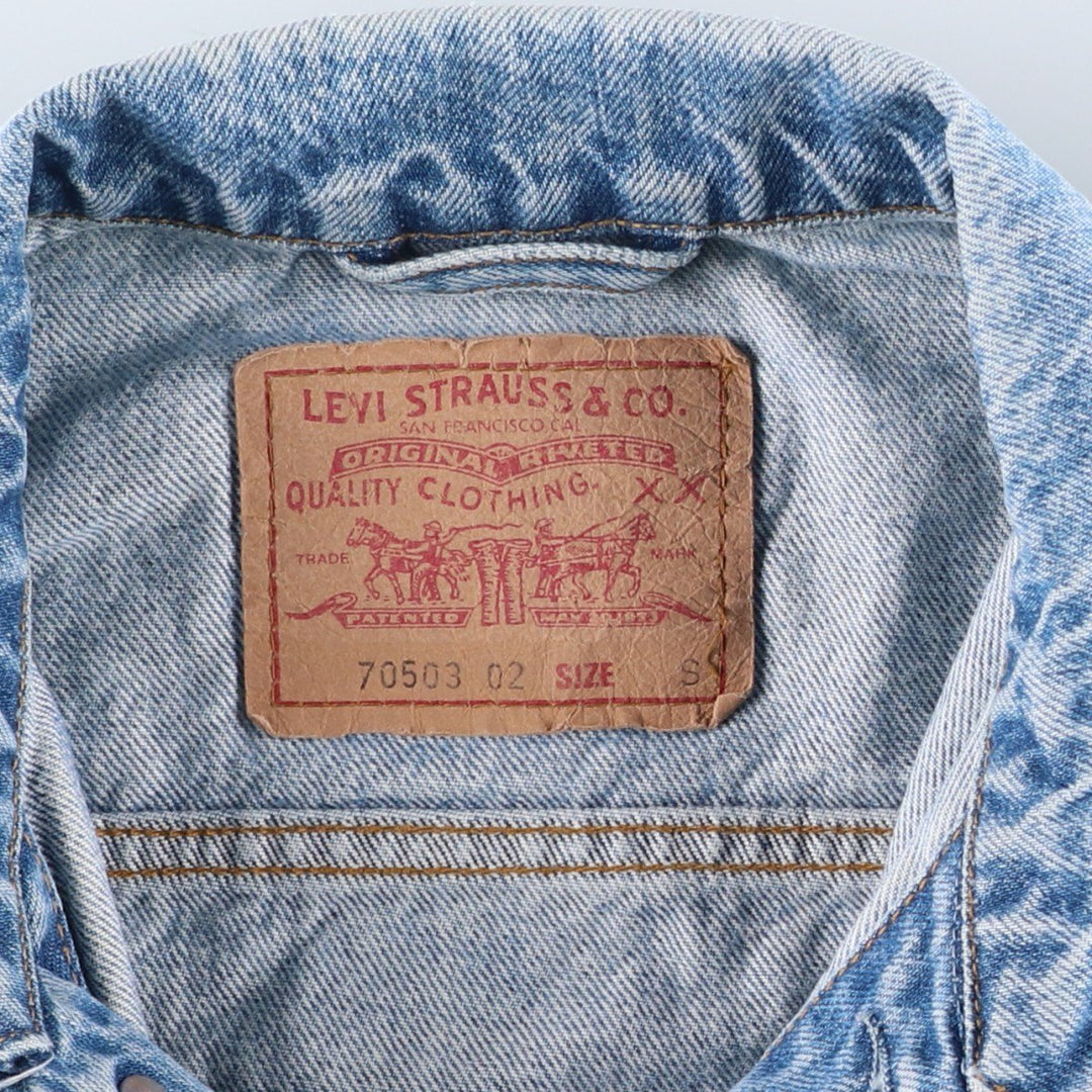 1990'S Levi's 70503 02 Denim Jacket (Men's Size S equivalent) Vintage cotton blue type Vintage Second Hand