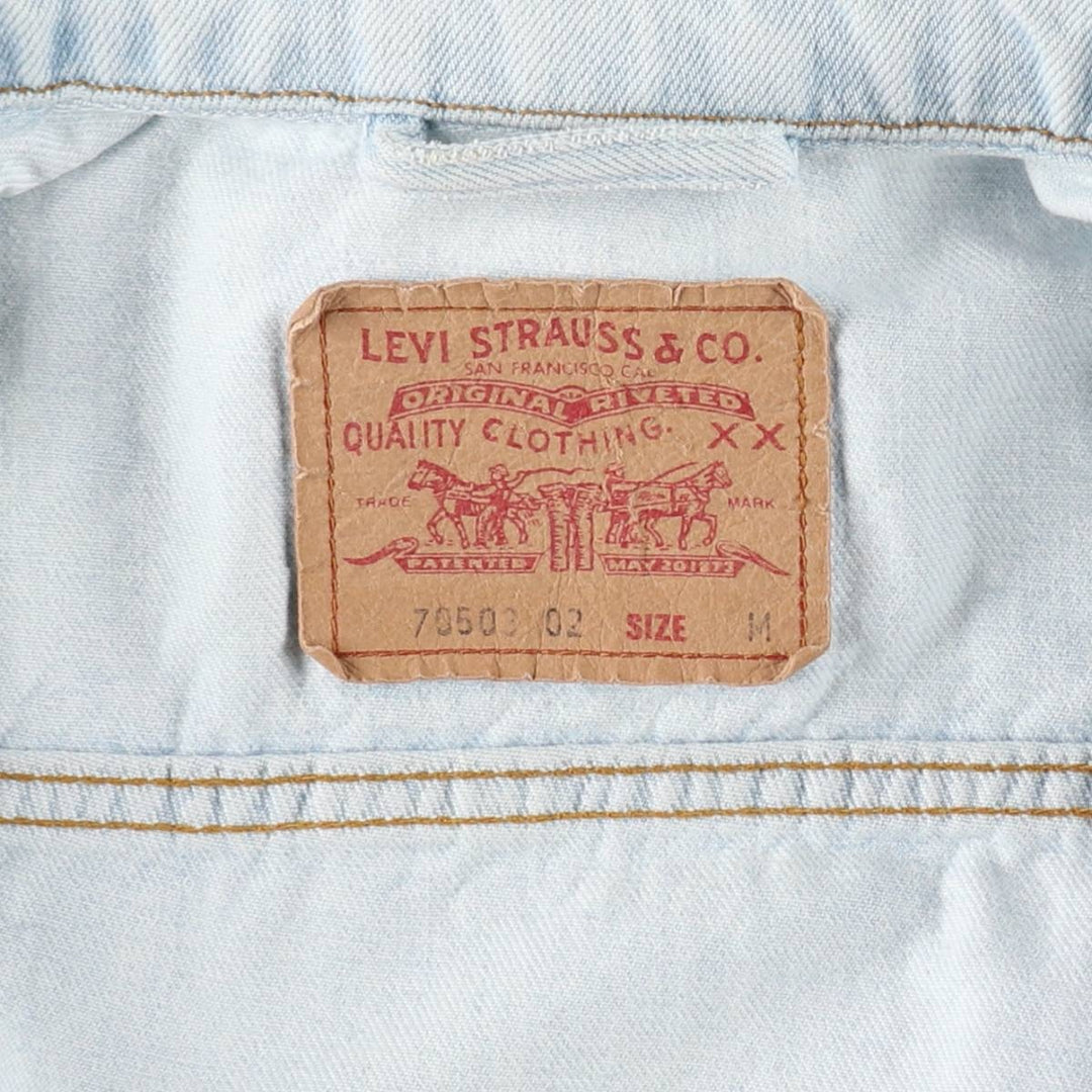 1990'S Levi's 70503-0209 Euro Model Denim Jacket (Men's Size M equivalent) Vintage cotton blue type Vintage Second Hand