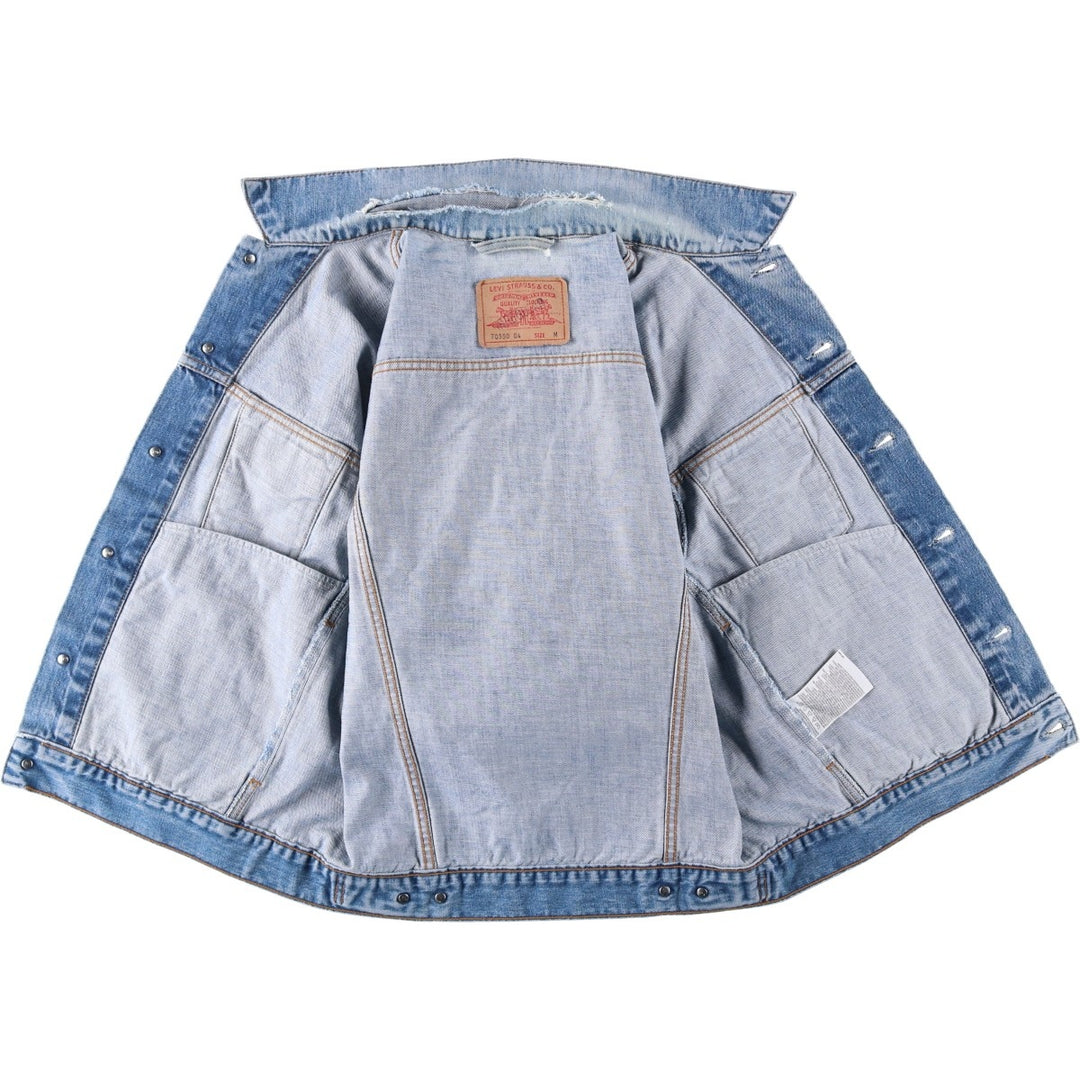 00'S Levi's 70550-0414 Euro Model Denim Jacket, G-Jean, Men's M cotton blue type Vintage Second Hand