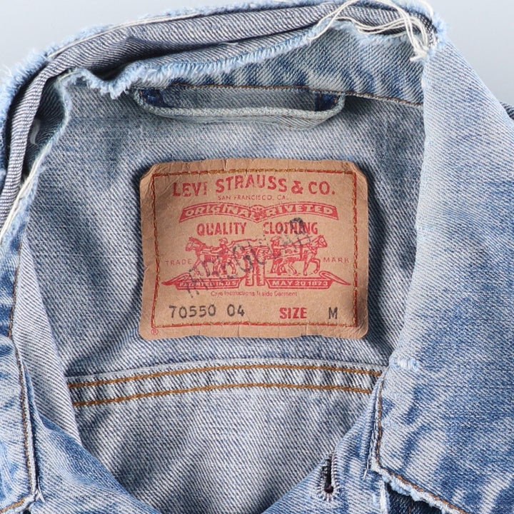 00'S Levi's 70550-0414 Euro Model Denim Jacket, G-Jean, Men's M cotton blue type Vintage Second Hand