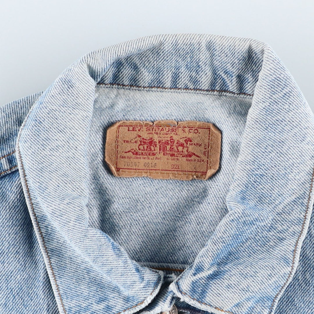 1990'S Levi's 70507-0218 Denim Jacket, Made in USA, Men's Size M (approx.), Vintage cotton blue type Vintage Second Hand