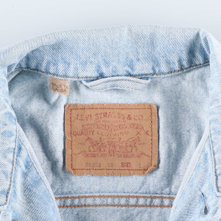 90'S Levi's 70503-0213 Denim Jacket, Men's Size L, Vintage cotton blue type Vintage Second Hand
