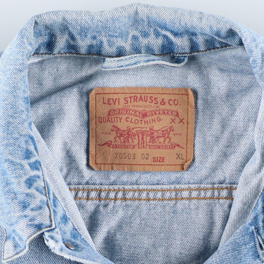 1990'S Levi's 70503-0210 Euro Model Denim Jacket (Men's XL equivalent) Vintage cotton blue type Vintage Second Hand