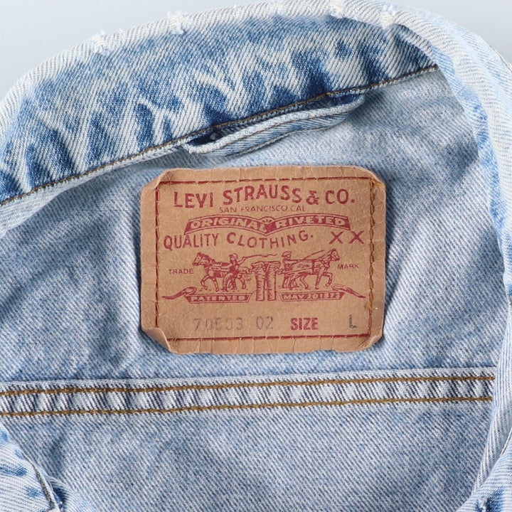 90'S Levi's 70503-0216 denim jacket, denim jacket, men's size L, vintage cotton blue type Vintage Second Hand