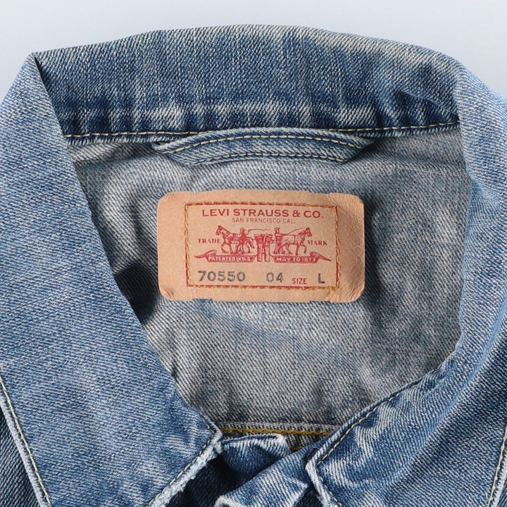 2000'S Levi's 70550-0439 Euro Model Denim Jacket, Men's Size L cotton blue type Vintage Second Hand