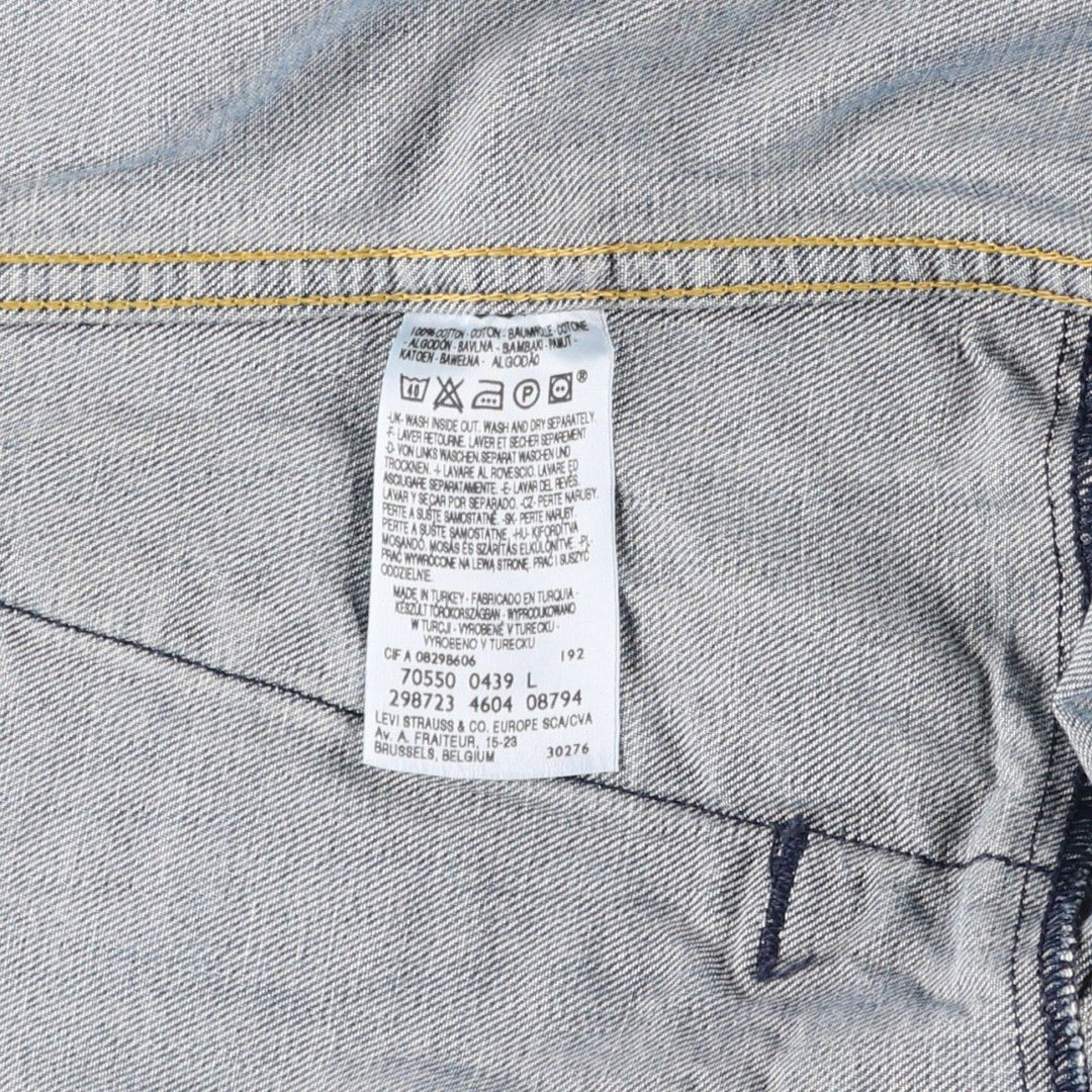 2000'S Levi's 70550-0439 Euro Model Denim Jacket, Men's Size L cotton blue type Vintage Second Hand