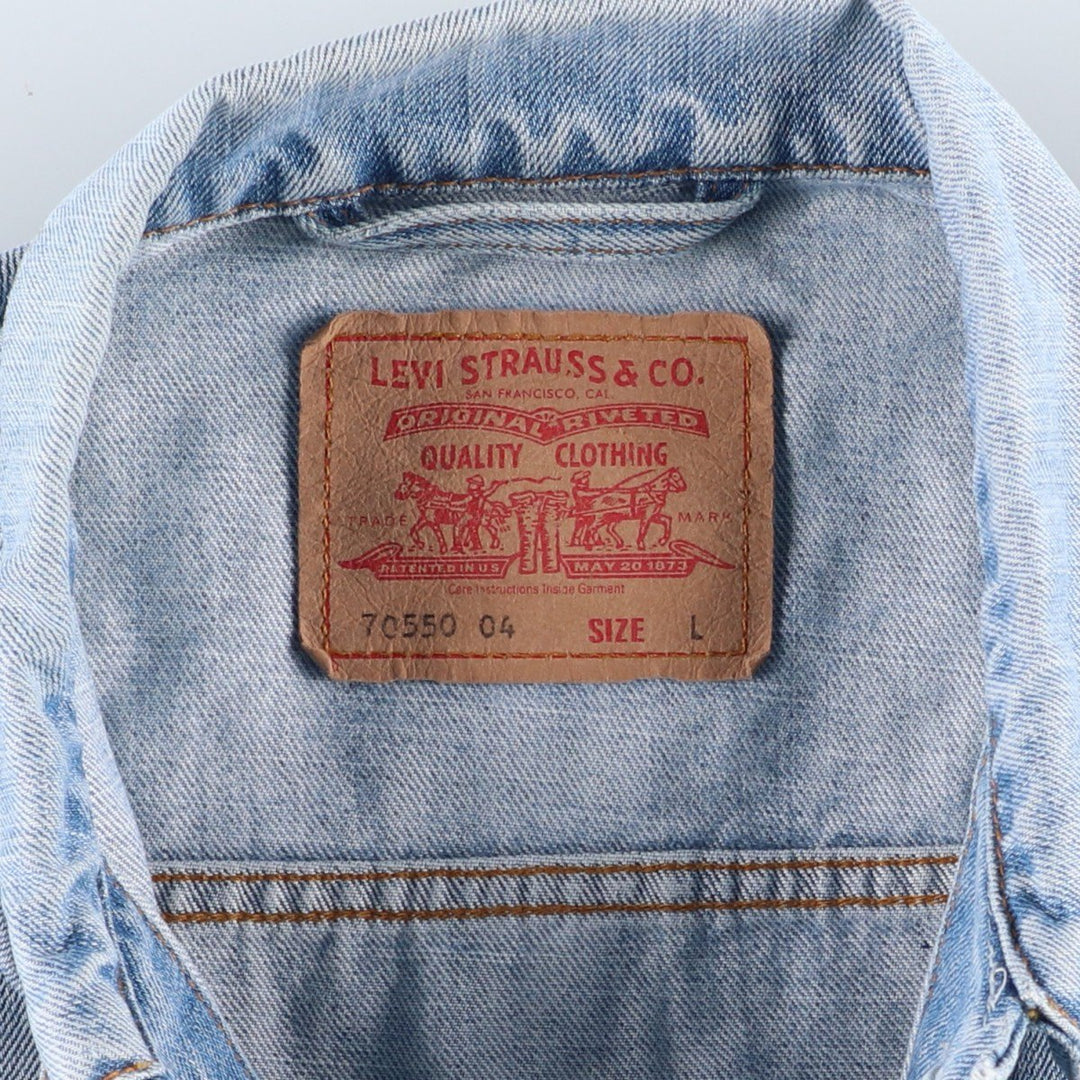 2000'S Levi's 70550-0476 Euro Model Denim Jacket (Men's Size L) cotton blue type Vintage Second Hand