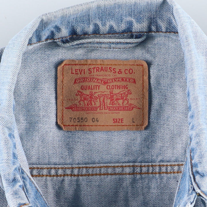 2000'S Levi's 70550-0476 Euro Model Denim Jacket (Men's Size L) cotton blue type Vintage Second Hand