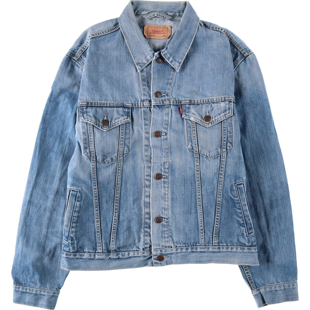 2000'S Levi's 70550-0439 Euro Model Skull Pattern Denim Jacket (Men's XL equivalent) cotton blue type Vintage Second Hand