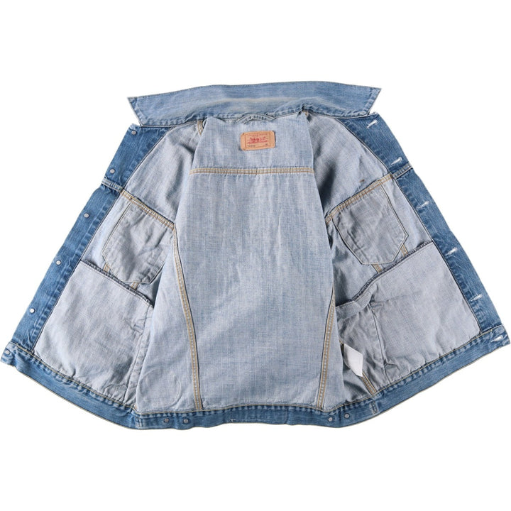 2000'S Levi's 70550-0439 Euro Model Skull Pattern Denim Jacket (Men's XL equivalent) cotton blue type Vintage Second Hand