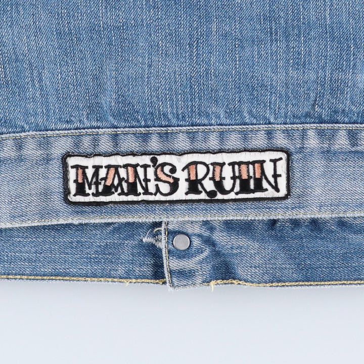 2000'S Levi's 70550-0439 Euro Model Skull Pattern Denim Jacket (Men's XL equivalent) cotton blue type Vintage Second Hand