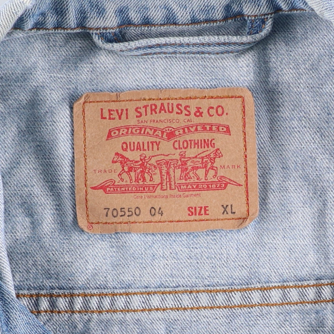 2000'S Levi's 70550-0476 Euro Model Denim Jacket (Men's XL equivalent) cotton blue type Vintage Second Hand