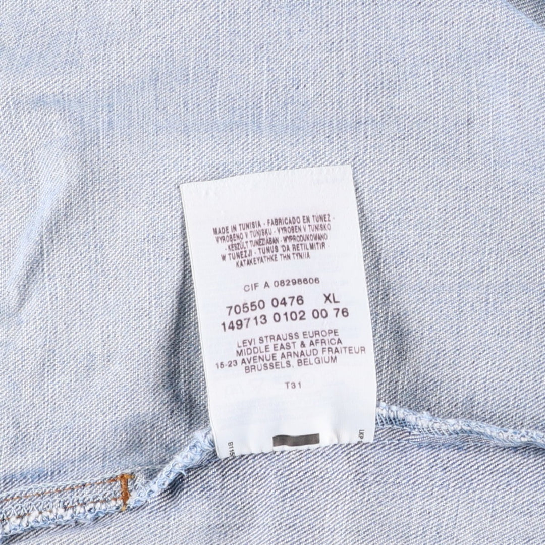2000'S Levi's 70550-0476 Euro Model Denim Jacket (Men's XL equivalent) cotton blue type Vintage Second Hand