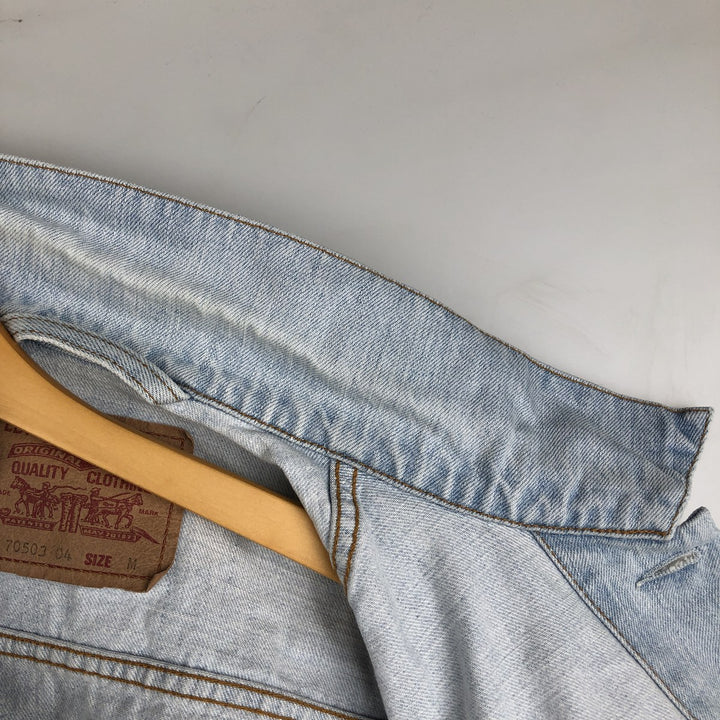 1990'S Levi's 70503-0413 Euro Model Denim Jacket (G-Jean), Made in Italy, Men's Size M (Equivalent), Vintage cotton blue type Vintage Second Hand