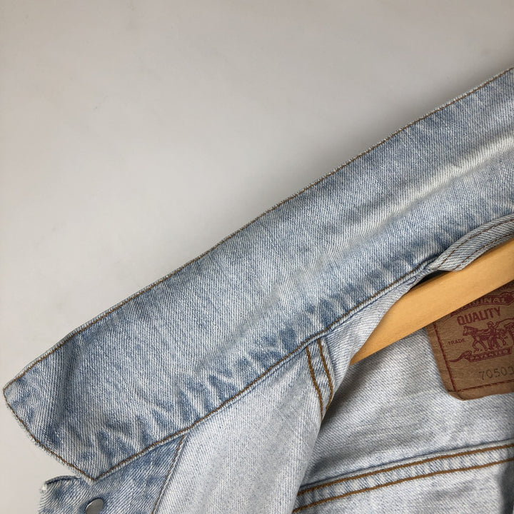 1990'S Levi's 70503-0413 Euro Model Denim Jacket (G-Jean), Made in Italy, Men's Size M (Equivalent), Vintage cotton blue type Vintage Second Hand