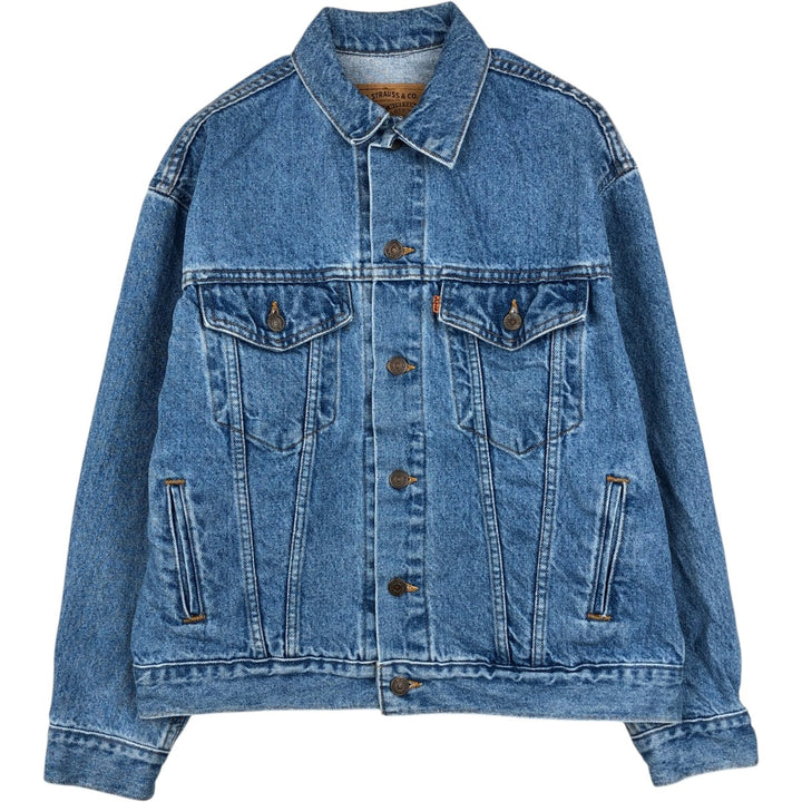 1990'S Levi's 57510-0214 Orange Tab Denim Jacket, Made in USA, Men's Size S (Equivalent), Vintage cotton blue type Vintage Second Hand