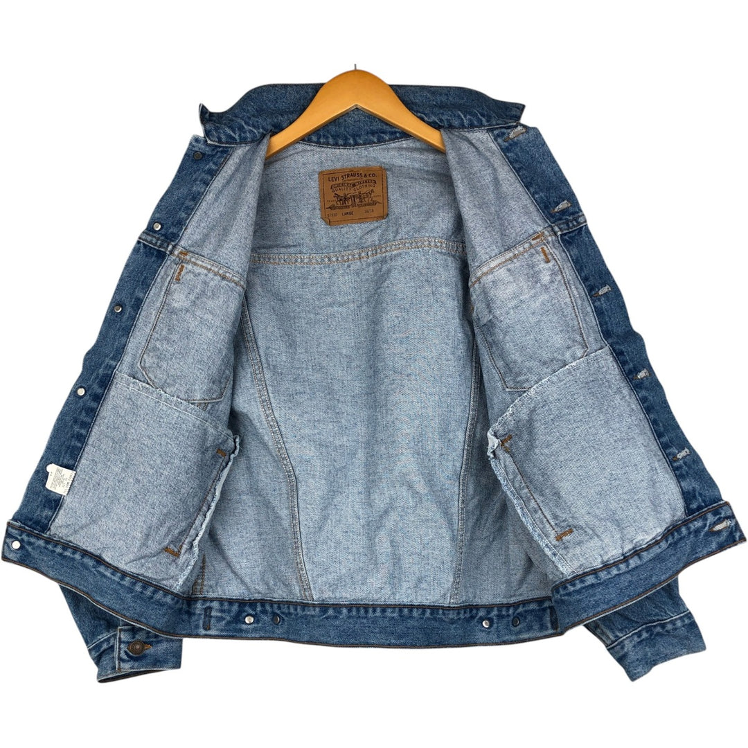 1990'S Levi's 57510-0214 Orange Tab Denim Jacket, Made in USA, Men's Size S (Equivalent), Vintage cotton blue type Vintage Second Hand