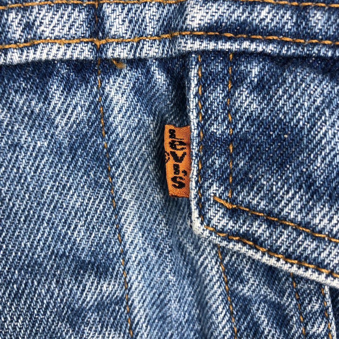 1990'S Levi's 57510-0214 Orange Tab Denim Jacket, Made in USA, Men's Size S (Equivalent), Vintage cotton blue type Vintage Second Hand