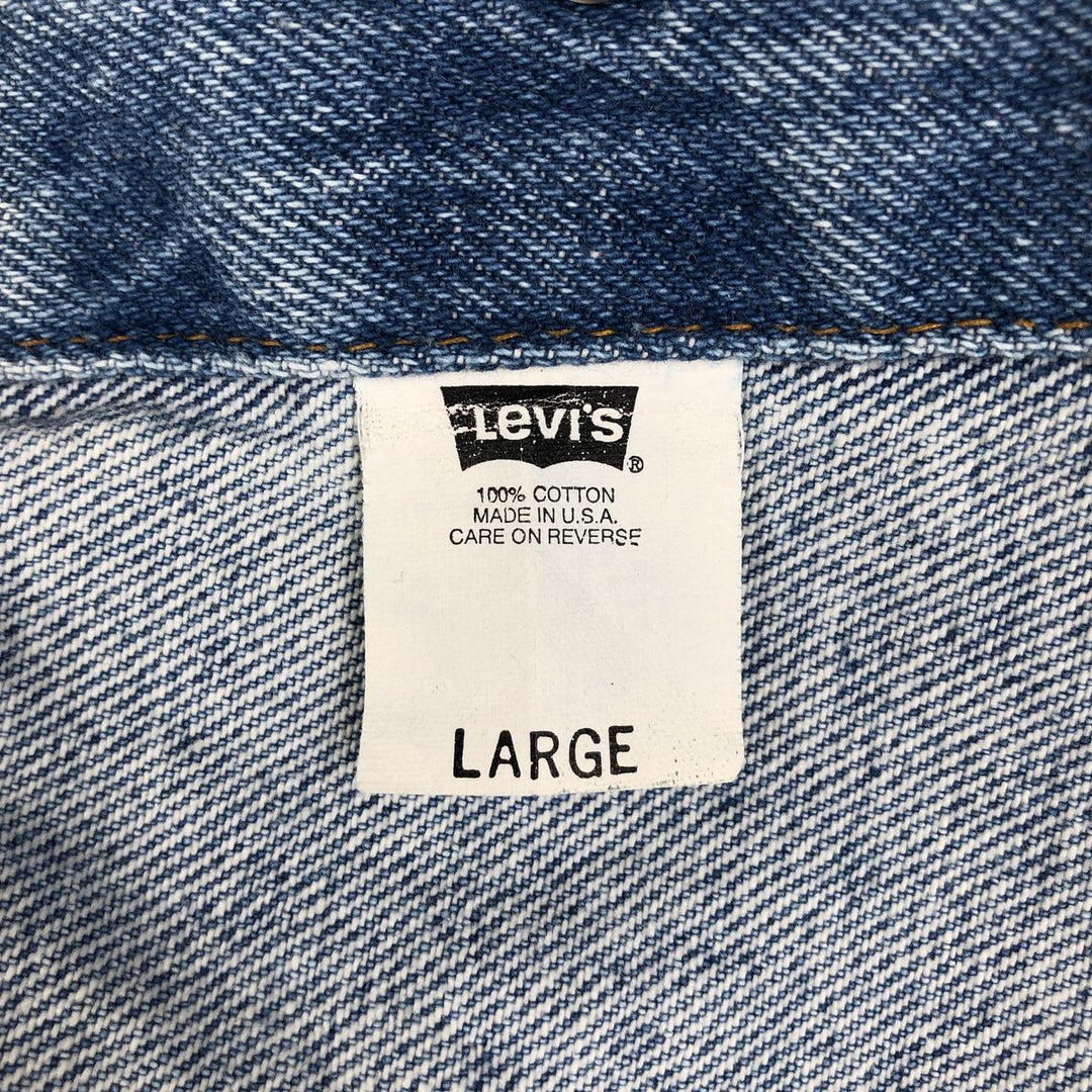 1990'S Levi's 57510-0214 Orange Tab Denim Jacket, Made in USA, Men's Size S (Equivalent), Vintage cotton blue type Vintage Second Hand