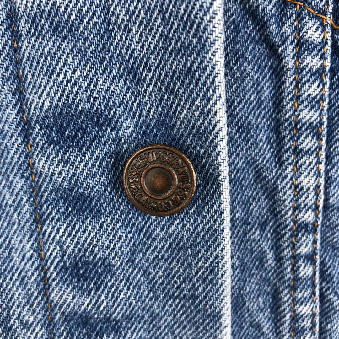 1990'S Levi's 57510-0214 Orange Tab Denim Jacket, Made in USA, Men's Size S (Equivalent), Vintage cotton blue type Vintage Second Hand