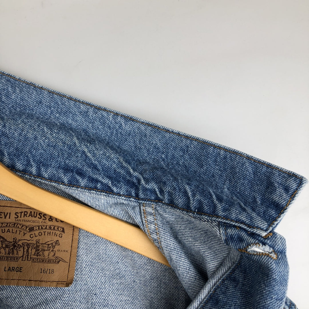 1990'S Levi's 57510-0214 Orange Tab Denim Jacket, Made in USA, Men's Size S (Equivalent), Vintage cotton blue type Vintage Second Hand