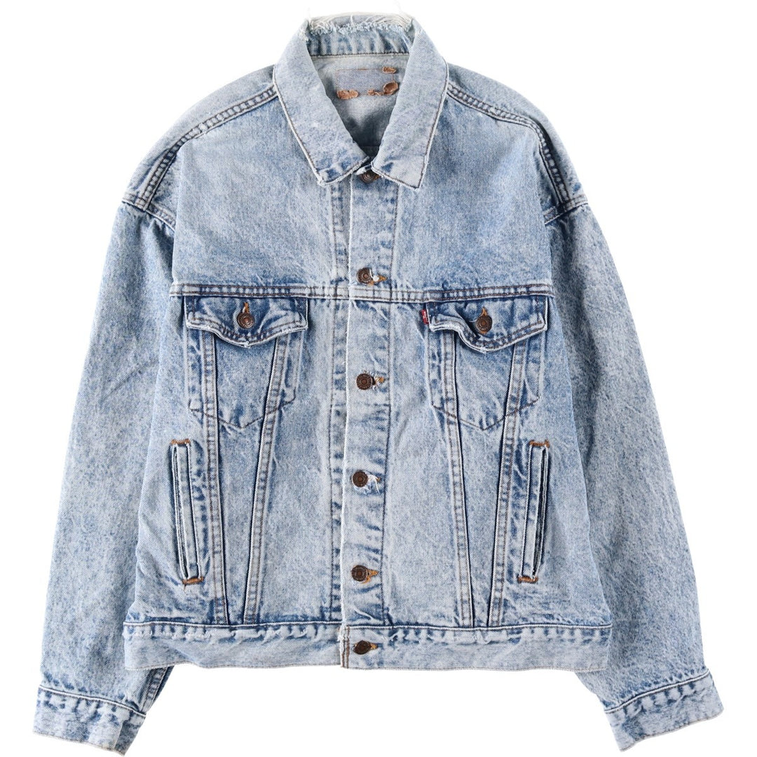 ~90'S Levi's 70507-0219 Chemical Wash Denim Jacket, Made in USA, Men's Size L (Equivalent), Vintage unclear blue type Vintage Second Hand