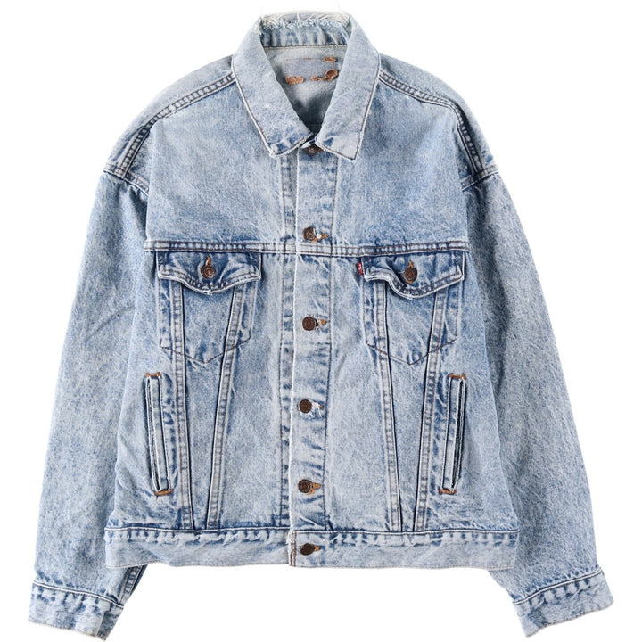 ~90'S Levi's 70507-0219 Chemical Wash Denim Jacket, Made in USA, Men's Size L (Equivalent), Vintage unclear blue type Vintage Second Hand
