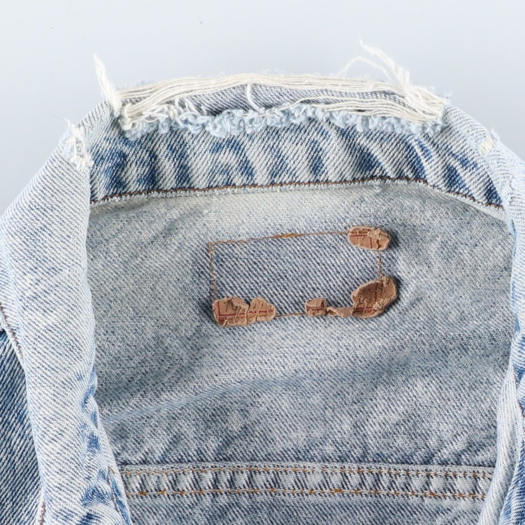 ~90'S Levi's 70507-0219 Chemical Wash Denim Jacket, Made in USA, Men's Size L (Equivalent), Vintage unclear blue type Vintage Second Hand