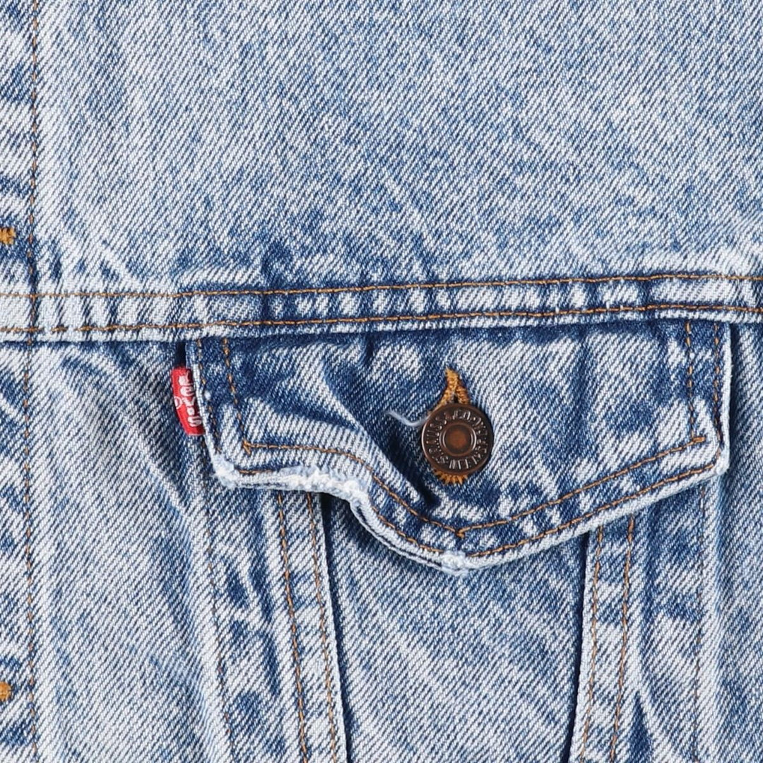 ~90'S Levi's 70507-0219 Chemical Wash Denim Jacket, Made in USA, Men's Size L (Equivalent), Vintage unclear blue type Vintage Second Hand