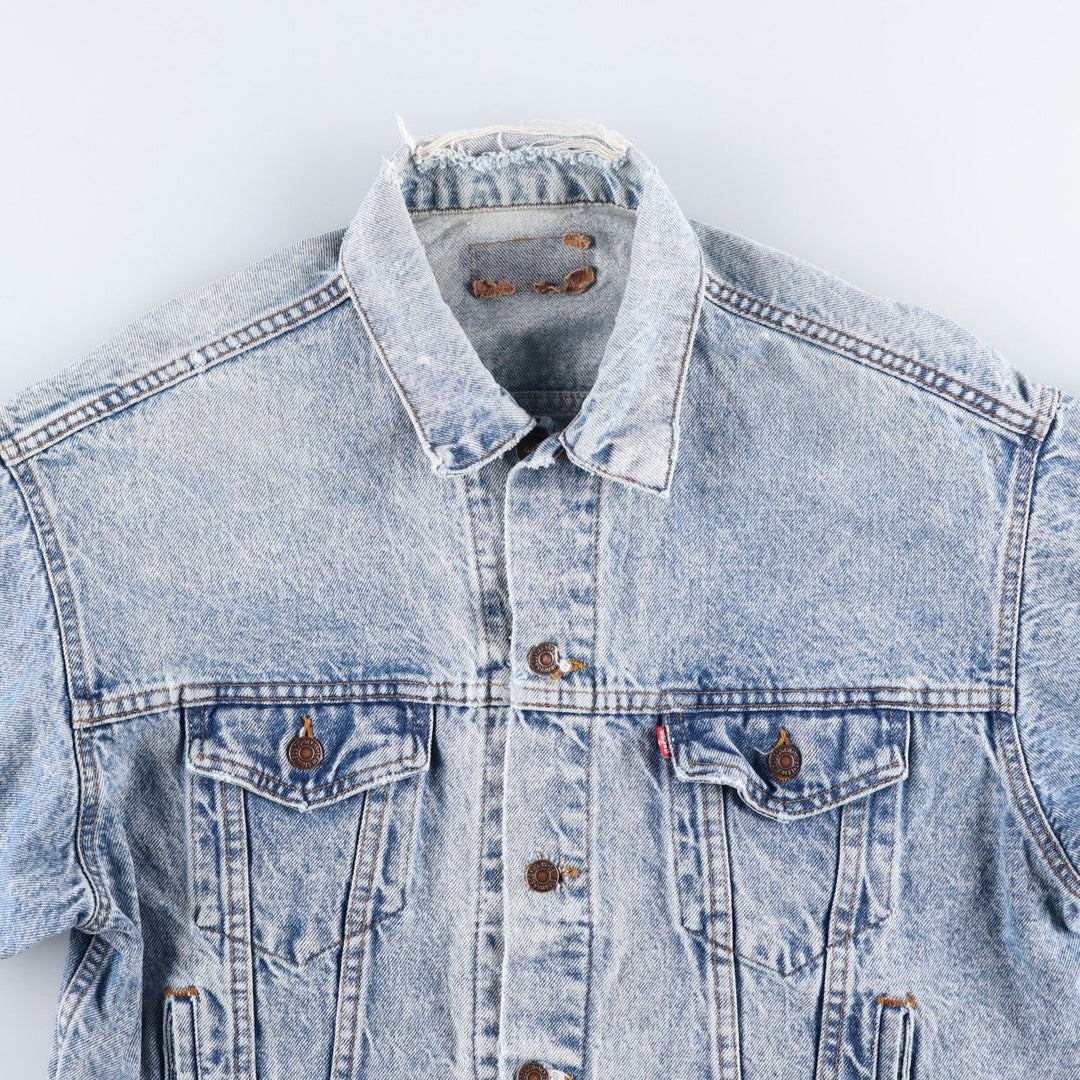 ~90'S Levi's 70507-0219 Chemical Wash Denim Jacket, Made in USA, Men's Size L (Equivalent), Vintage unclear blue type Vintage Second Hand