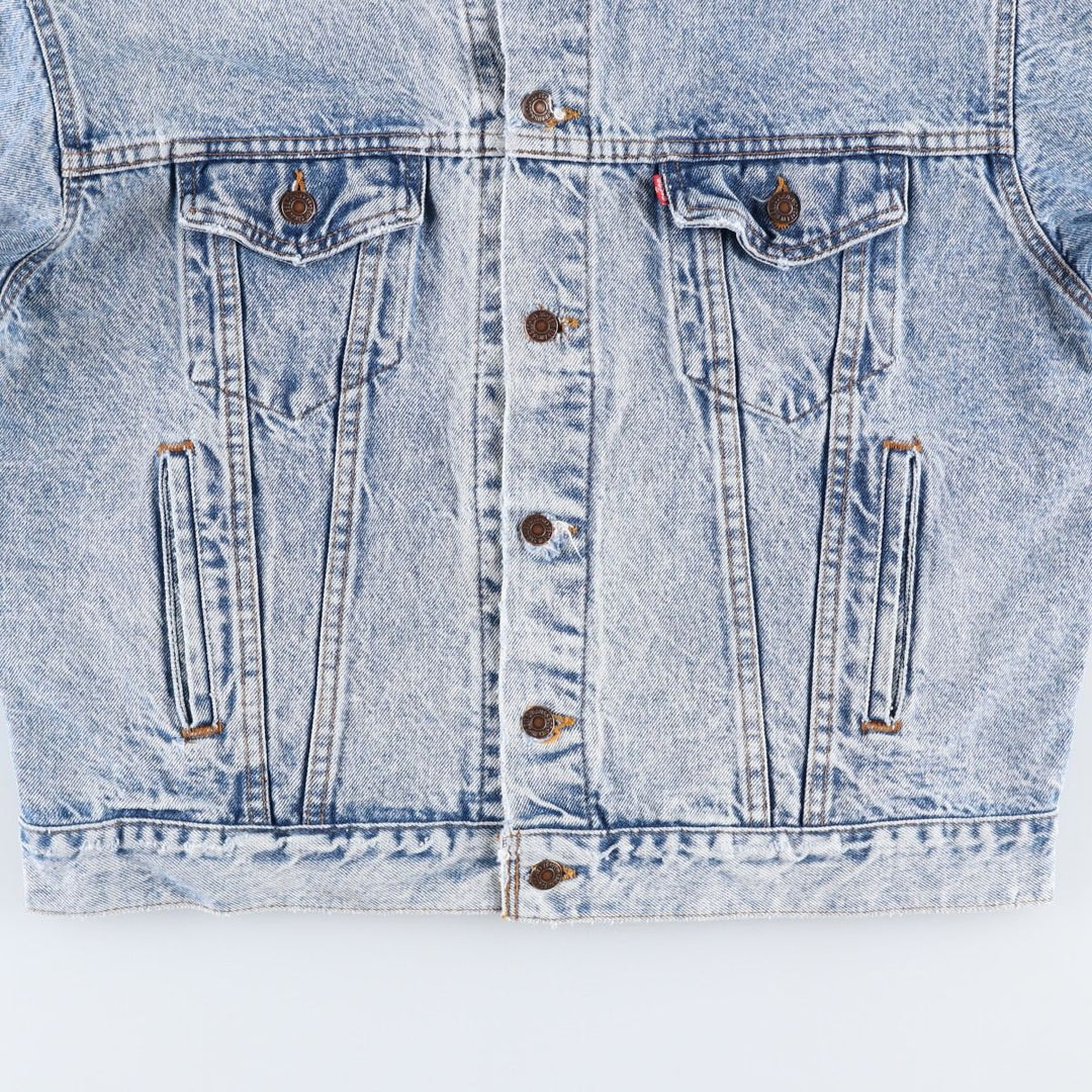 ~90'S Levi's 70507-0219 Chemical Wash Denim Jacket, Made in USA, Men's Size L (Equivalent), Vintage unclear blue type Vintage Second Hand