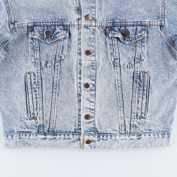 ~90'S Levi's 70507-0219 Chemical Wash Denim Jacket, Made in USA, Men's Size L (Equivalent), Vintage unclear blue type Vintage Second Hand