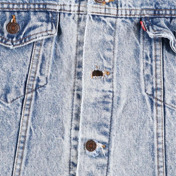 ~90'S Levi's 70507-0219 Chemical Wash Denim Jacket, Made in USA, Men's Size L (Equivalent), Vintage unclear blue type Vintage Second Hand