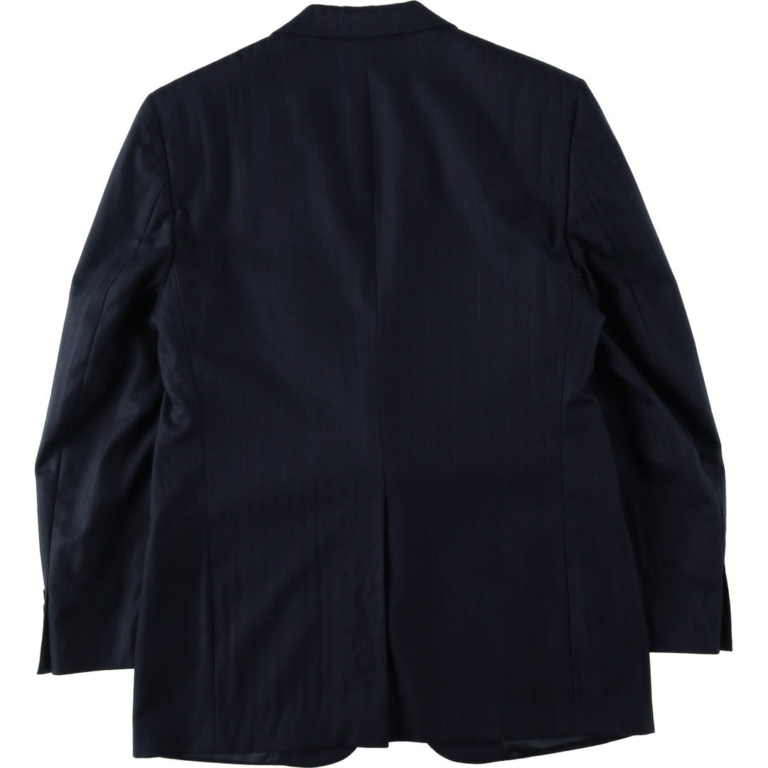 Royal Guild Stripe Pattern Wool Tailored Jacket, Men's Size L (approx.) wool navy blue type Vintage Second Hand