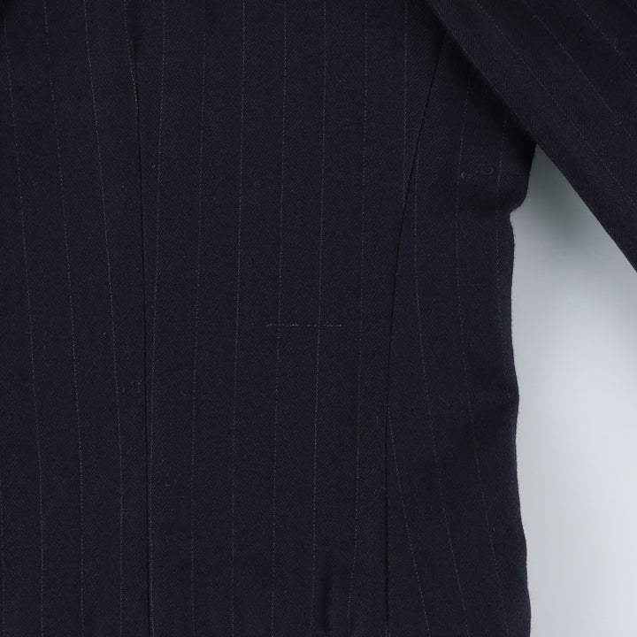 Royal Guild Stripe Pattern Wool Tailored Jacket, Men's Size L (approx.) wool navy blue type Vintage Second Hand