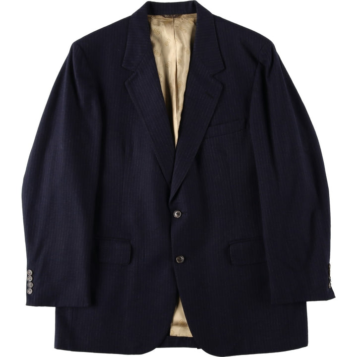 Bill Blass Stripe Pattern Wool Tailored Jacket, Men's Size M (approx.) wool navy blue type Vintage Second Hand