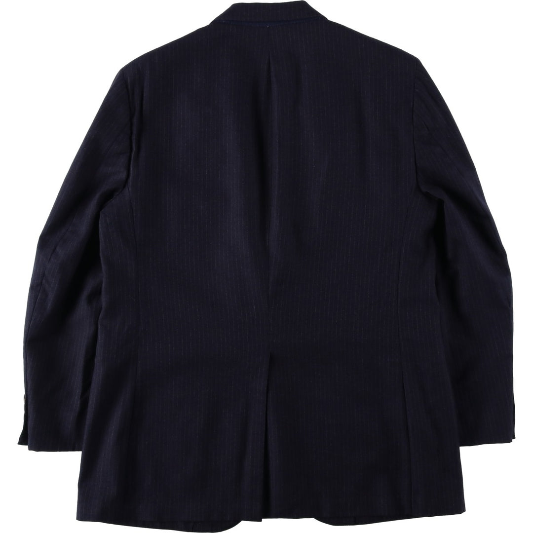 Bill Blass Stripe Pattern Wool Tailored Jacket, Men's Size M (approx.) wool navy blue type Vintage Second Hand
