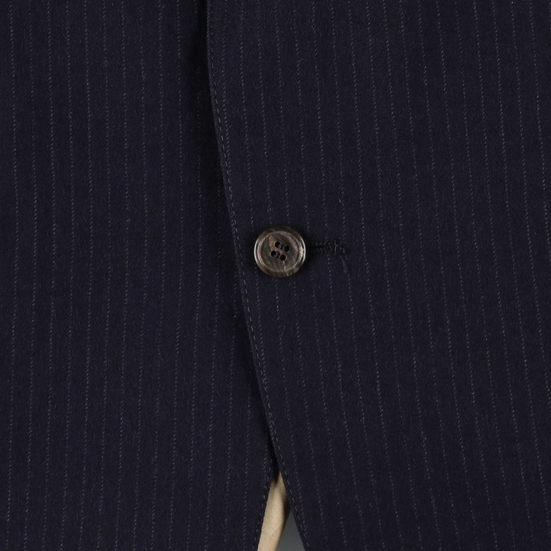 Bill Blass Stripe Pattern Wool Tailored Jacket, Men's Size M (approx.) wool navy blue type Vintage Second Hand