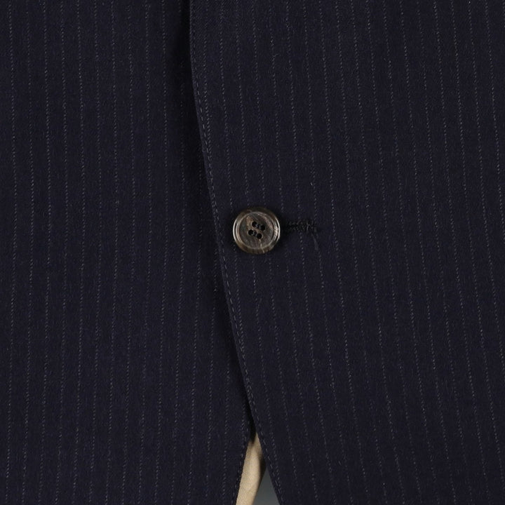 Bill Blass Stripe Pattern Wool Tailored Jacket, Men's Size M (approx.) wool navy blue type Vintage Second Hand