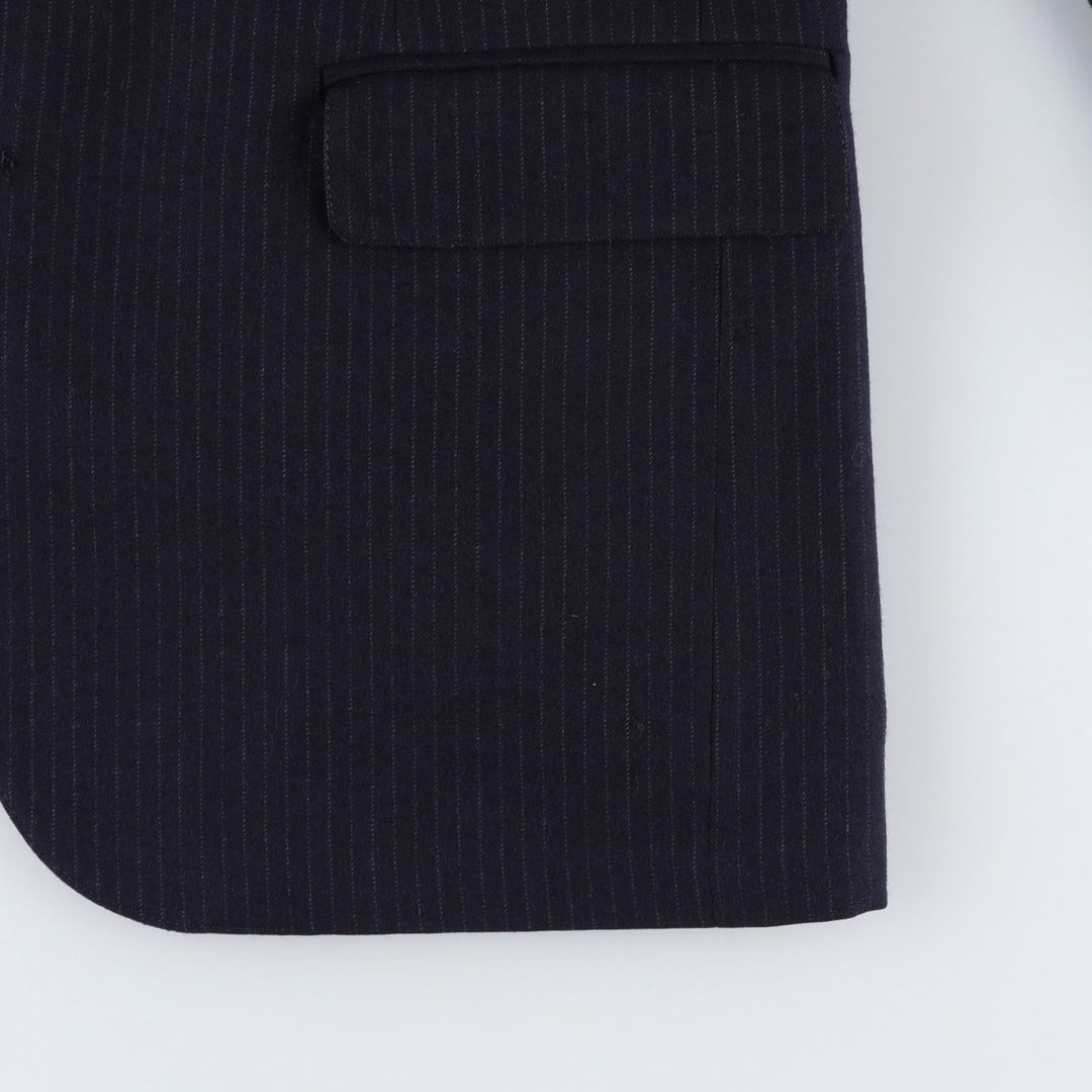 Bill Blass Stripe Pattern Wool Tailored Jacket, Men's Size M (approx.) wool navy blue type Vintage Second Hand