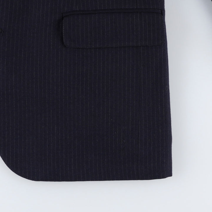 Bill Blass Stripe Pattern Wool Tailored Jacket, Men's Size M (approx.) wool navy blue type Vintage Second Hand