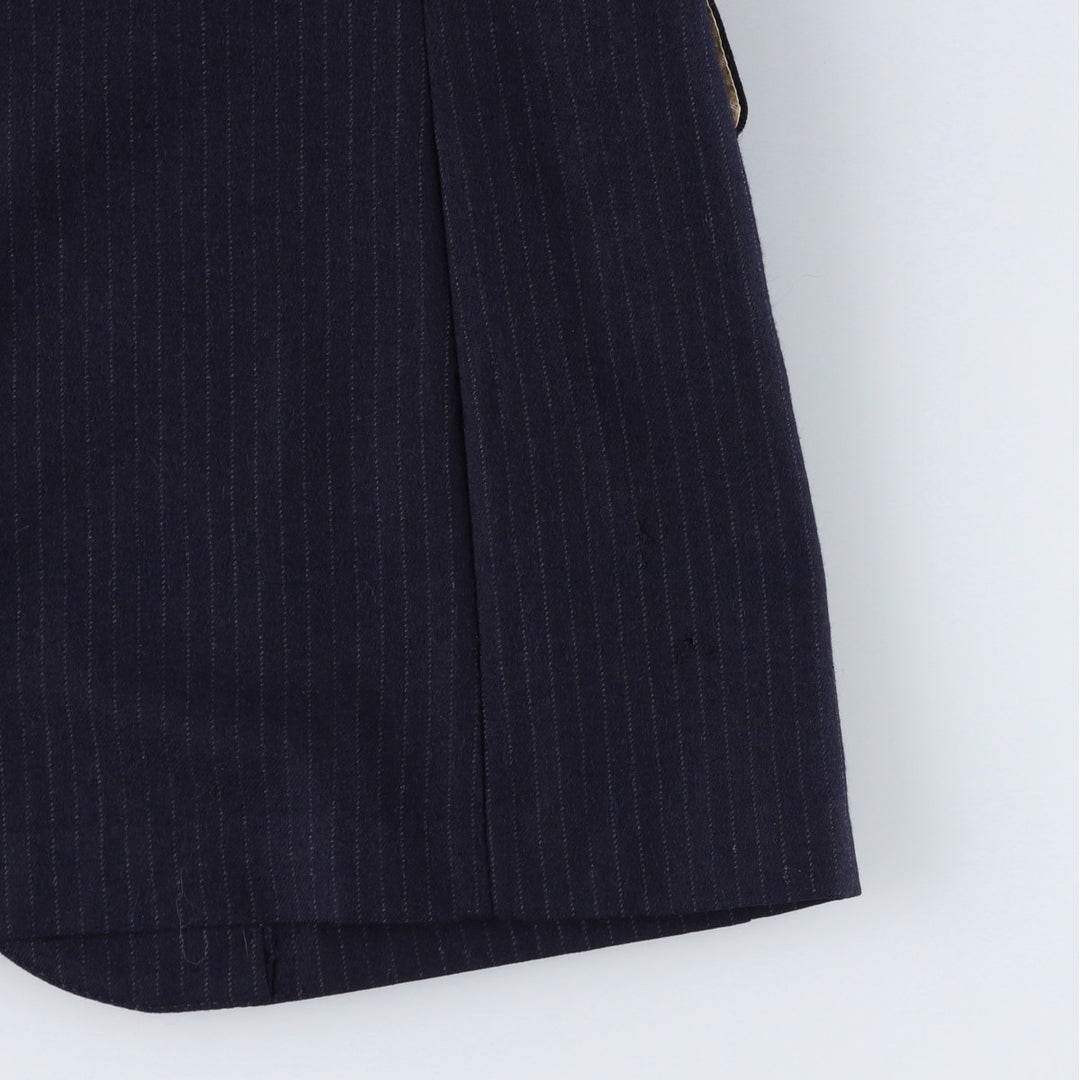 Bill Blass Stripe Pattern Wool Tailored Jacket, Men's Size M (approx.) wool navy blue type Vintage Second Hand