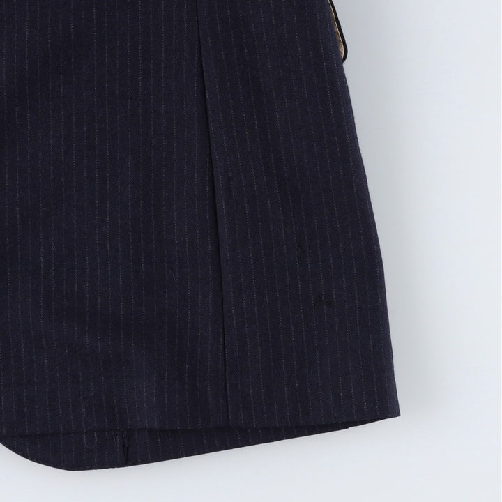 Bill Blass Stripe Pattern Wool Tailored Jacket, Men's Size M (approx.) wool navy blue type Vintage Second Hand