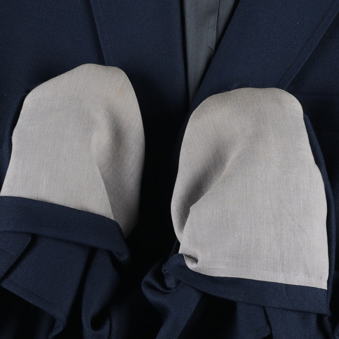 Kahn's Navy Blazer Tailored Jacket, Made in USA, Men's Size L (approx.) unclear navy blue type Vintage Second Hand