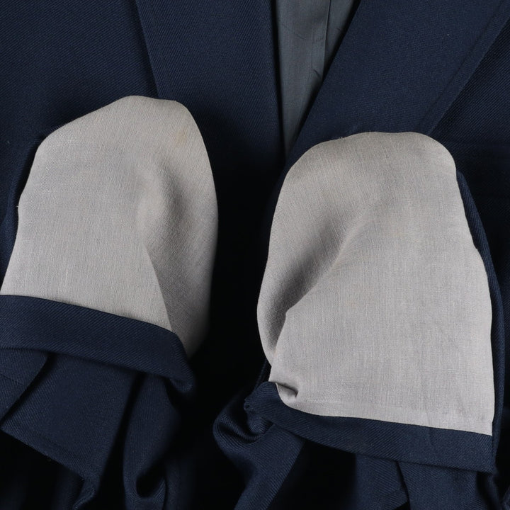 Kahn's Navy Blazer Tailored Jacket, Made in USA, Men's Size L (approx.) unclear navy blue type Vintage Second Hand