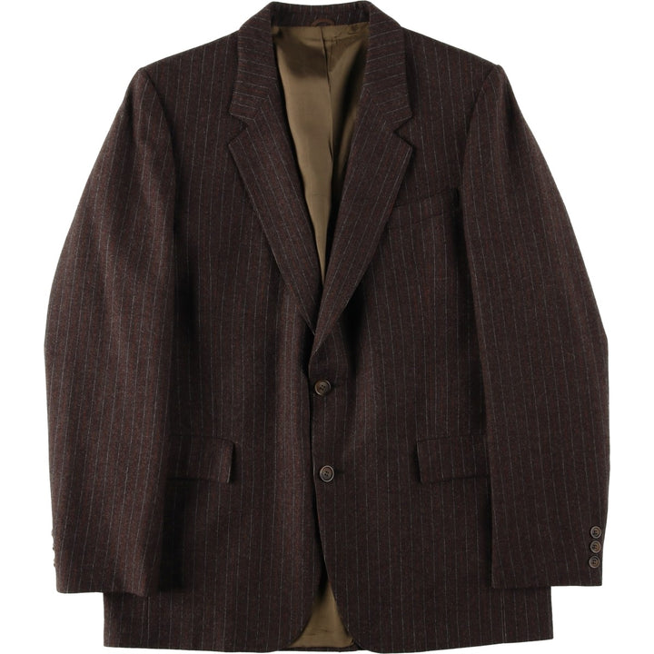 Tip Top Henley Stripe Pattern Wool Tailored Jacket (Men's Size M) wool brown type Vintage Second Hand