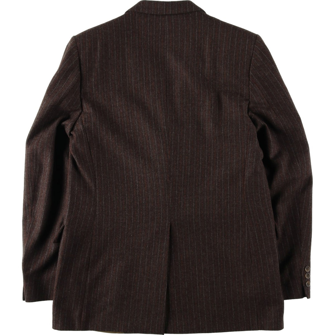 Tip Top Henley Stripe Pattern Wool Tailored Jacket (Men's Size M) wool brown type Vintage Second Hand