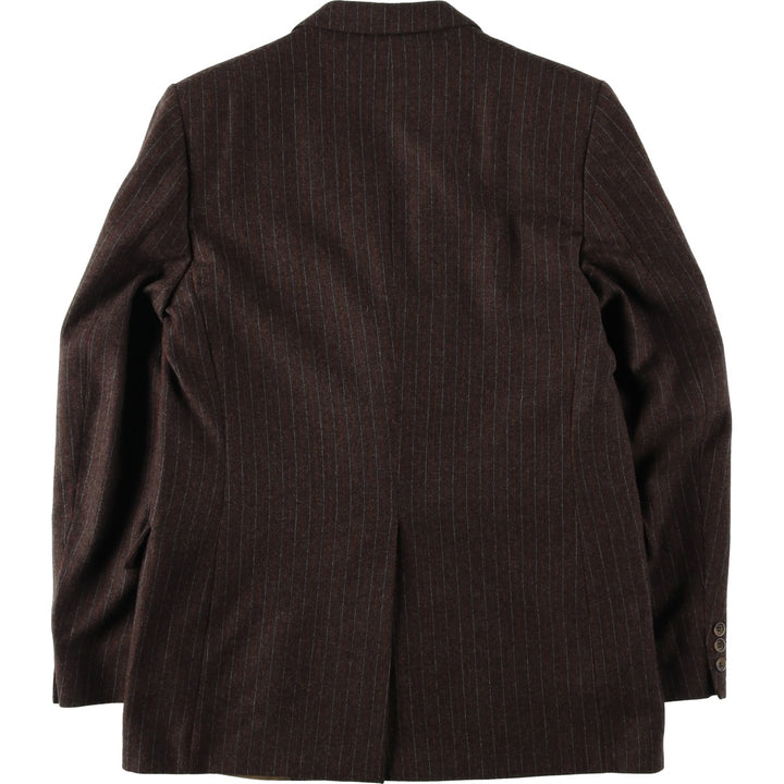 Tip Top Henley Stripe Pattern Wool Tailored Jacket (Men's Size M) wool brown type Vintage Second Hand