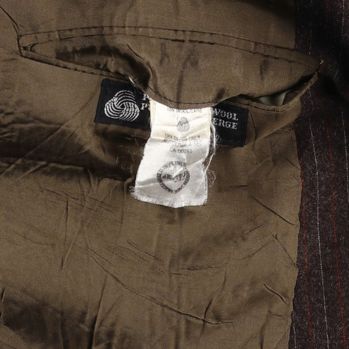 Tip Top Henley Stripe Pattern Wool Tailored Jacket (Men's Size M) wool brown type Vintage Second Hand