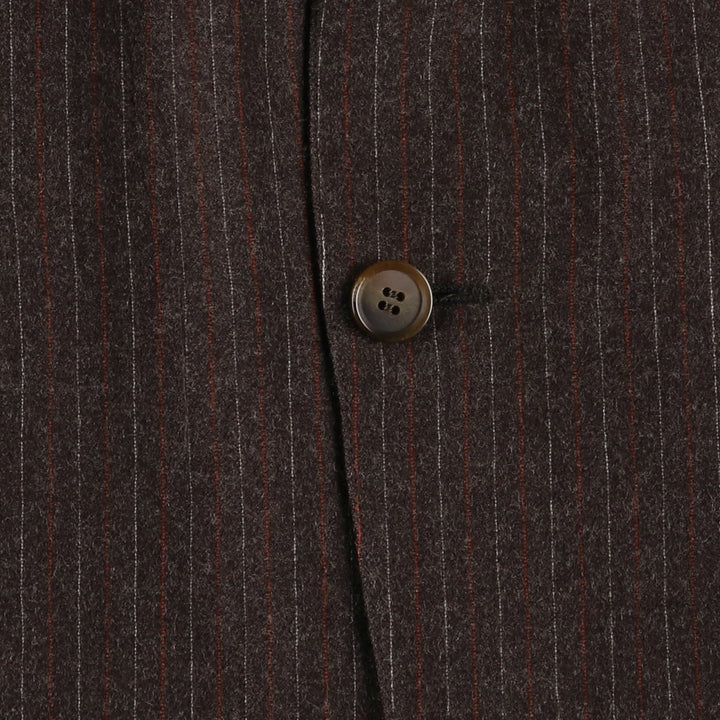 Tip Top Henley Stripe Pattern Wool Tailored Jacket (Men's Size M) wool brown type Vintage Second Hand